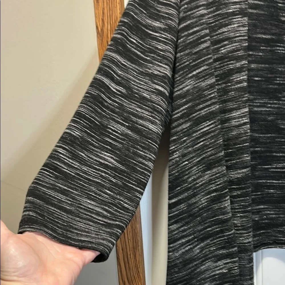 Simply Irresistible Black and Gray Asymmetrical Cardigan Sweater - Picture 4 of 6